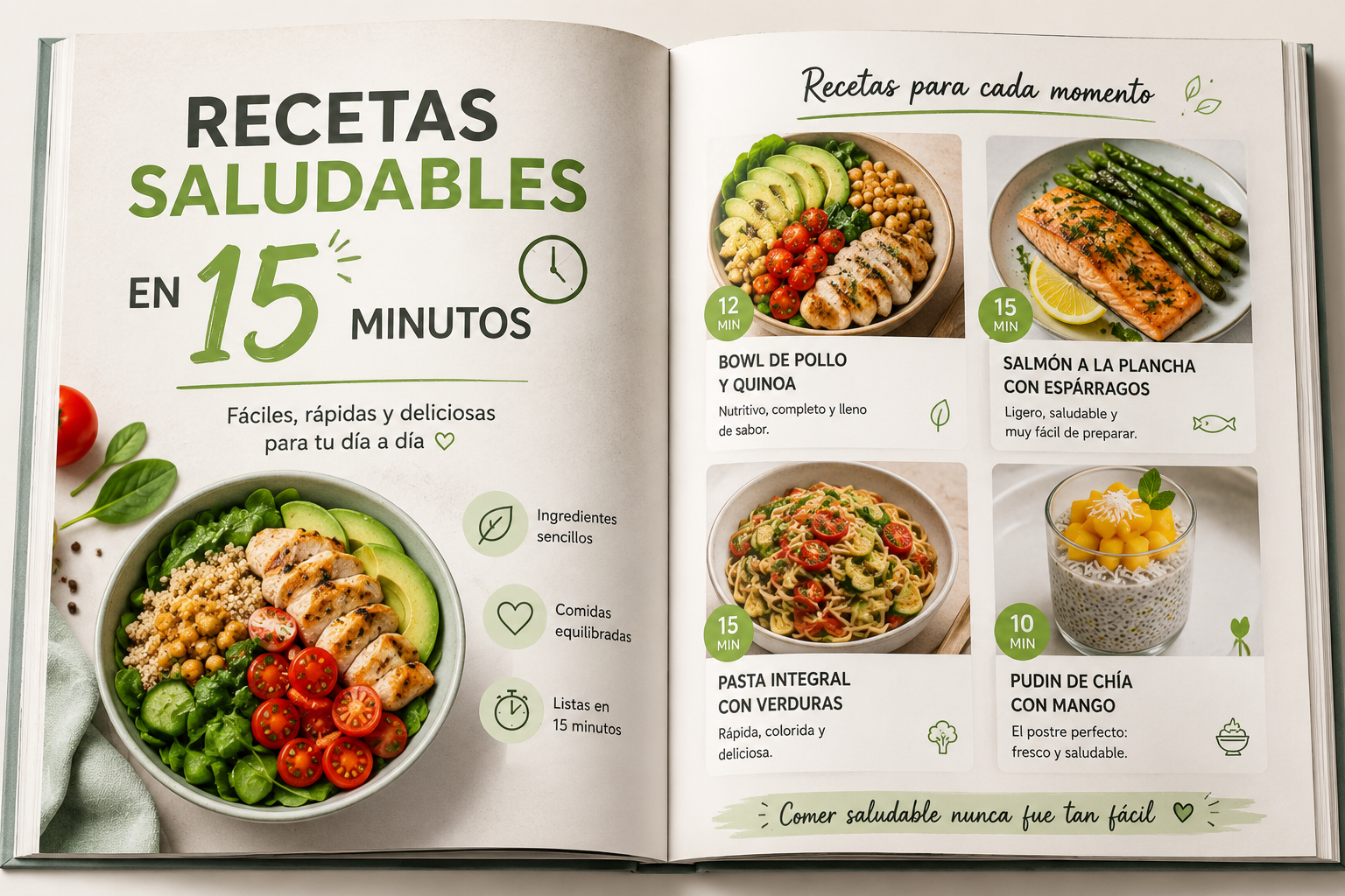 15 Recetas Saludables en 15 minutos